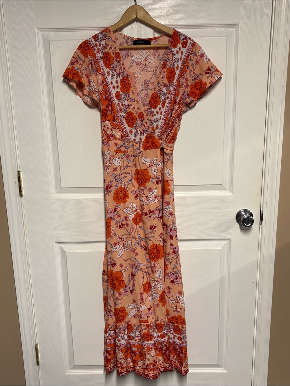 Peach and Orange Maxi Dress